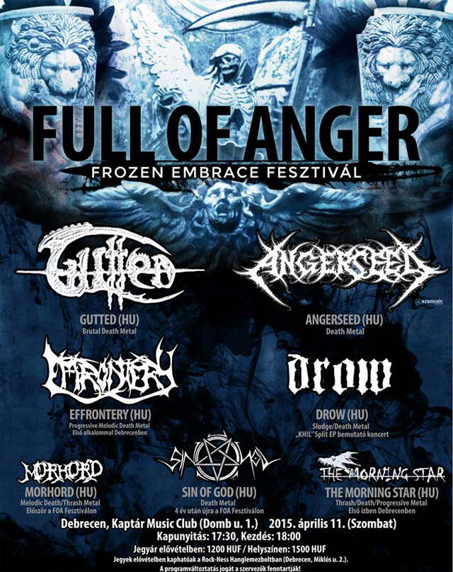 FULL OF ANGER FROZEN EMBRACE FESZTIVL a debreceni Kaptr Music Club-ban
